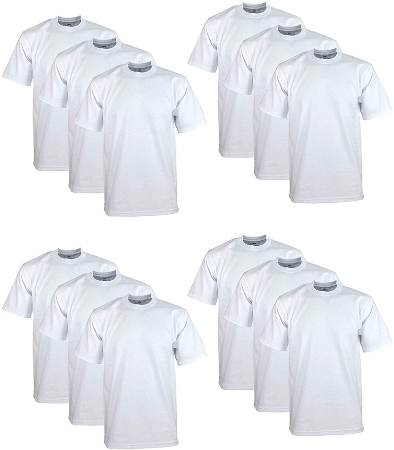 Pro Club Men's 12-Pack Heavyweight Cotton Short Sleeve Crew Neck T-Shirt