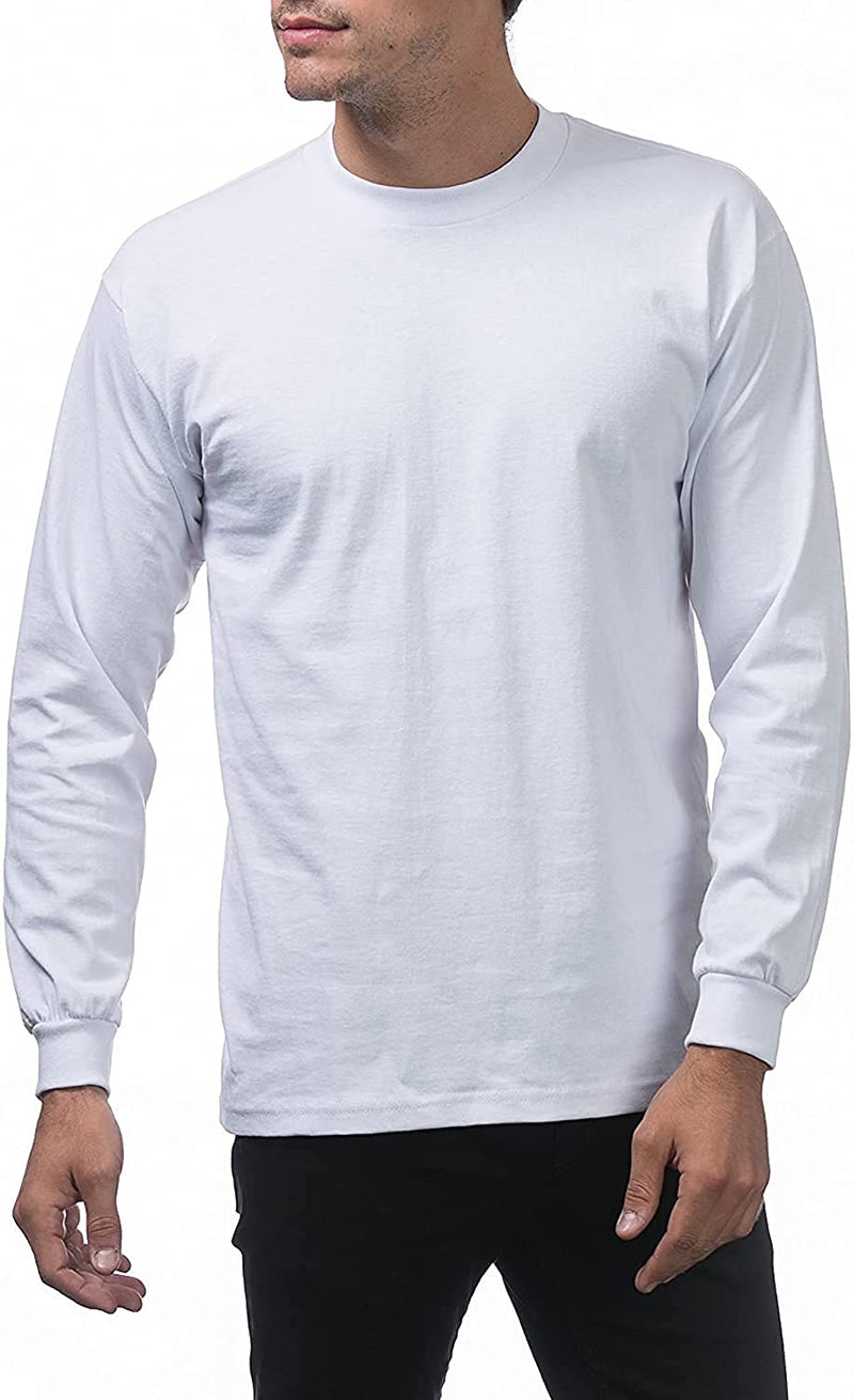 Pro Club Men's Heavyweight Cotton Long Sleeve Crew Neck T-Shirt