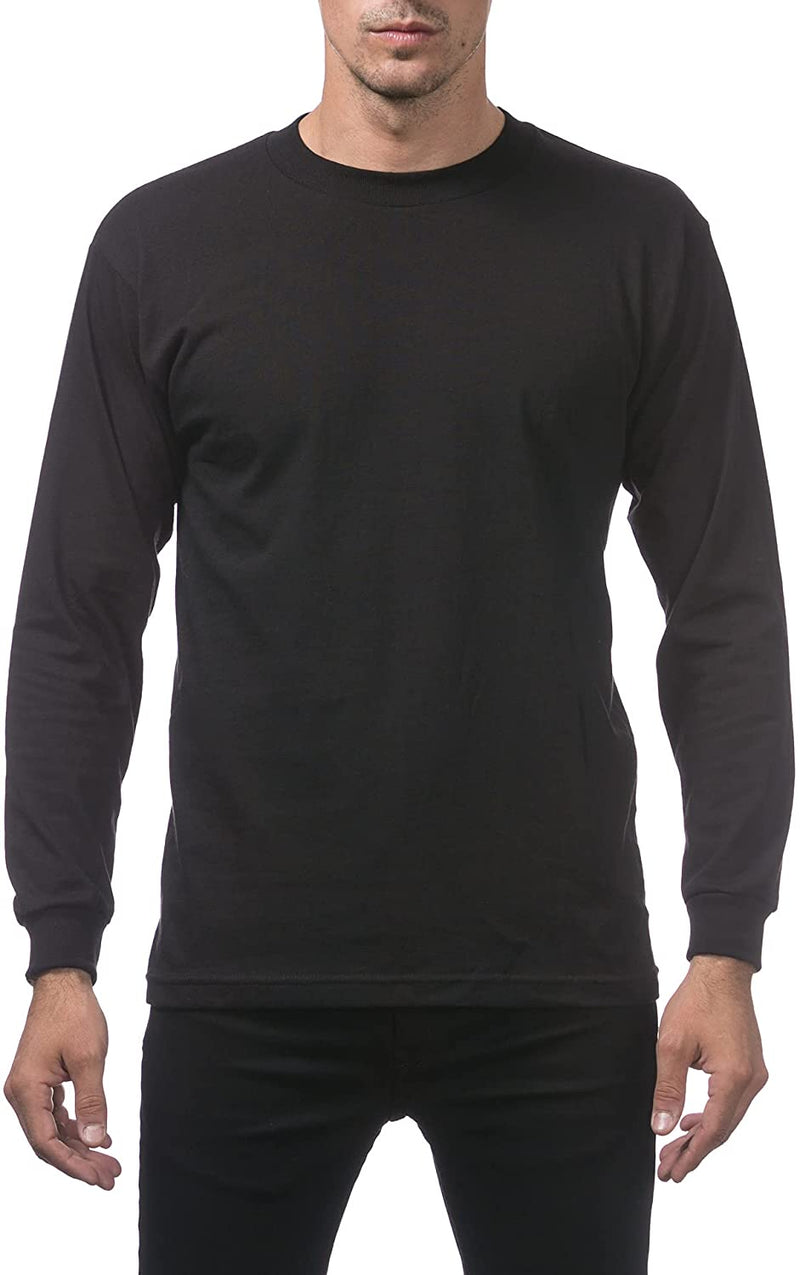 Pro Club Men's Heavyweight Cotton Long Sleeve Crew Neck T-Shirt