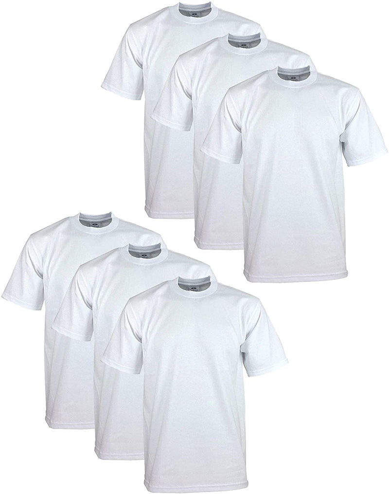 Pro Club Men's 6-Pack Heavyweight Cotton Short Sleeve Crew Neck T-Shirt