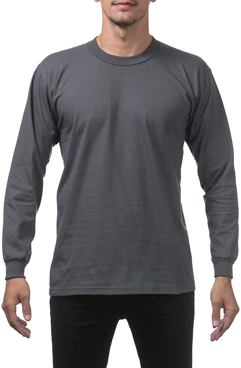 Pro Club Men's Heavyweight Cotton Long Sleeve Crew Neck T-Shirt