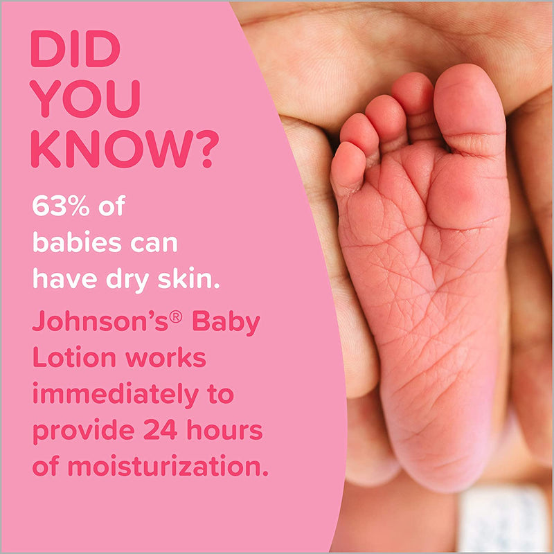 Johnson's Moisturizing Pink Baby Lotion with Coconut Oil, Gentle, Nourishing & Hydrating Baby Body Lotion, Hypoallergenic, Paraben-Free, Sulfate-Free, Dye-Free, Phthalate-Free, 27.1 fl. oz